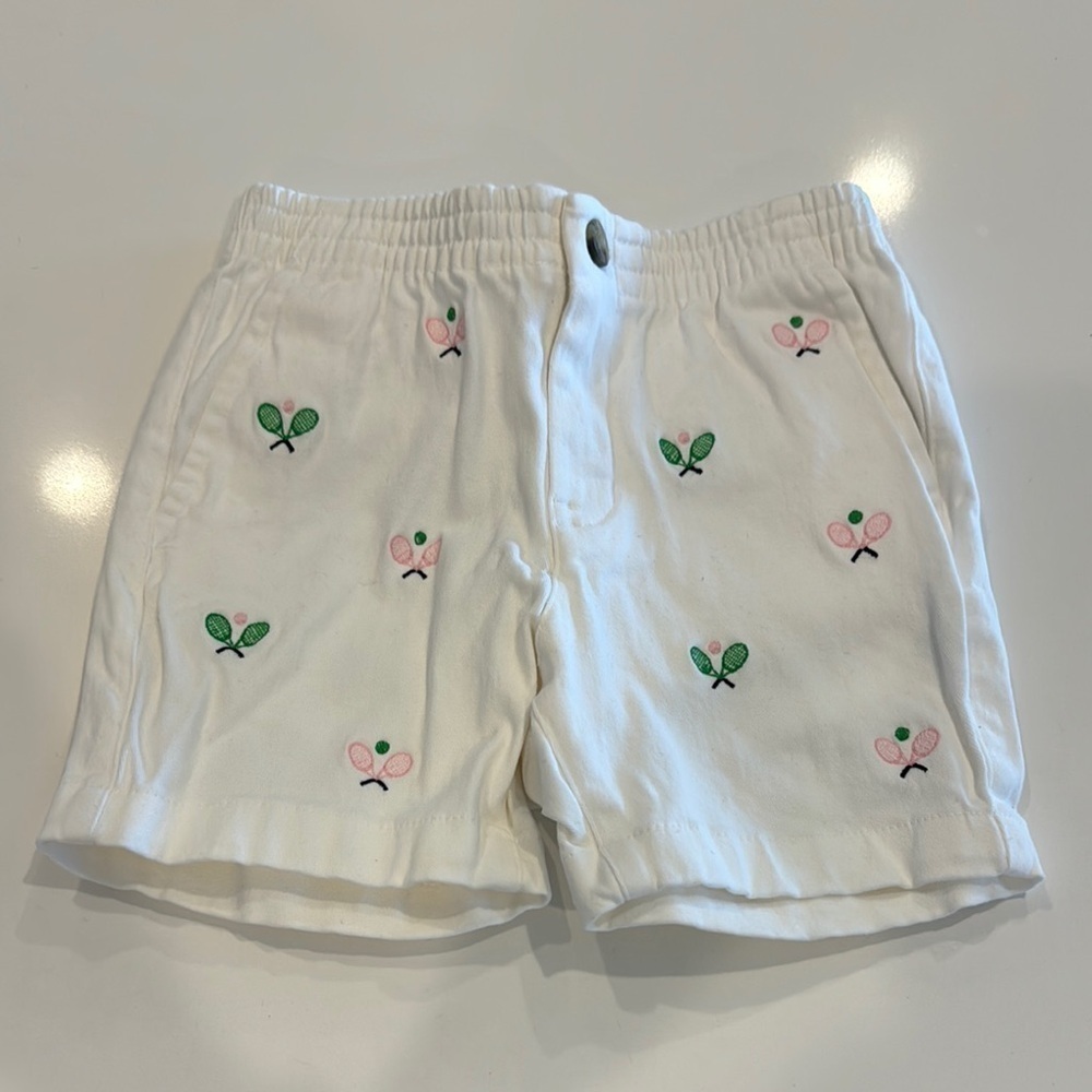 Janie and Jack White Tennis Embroidery Shorts Size 2T
